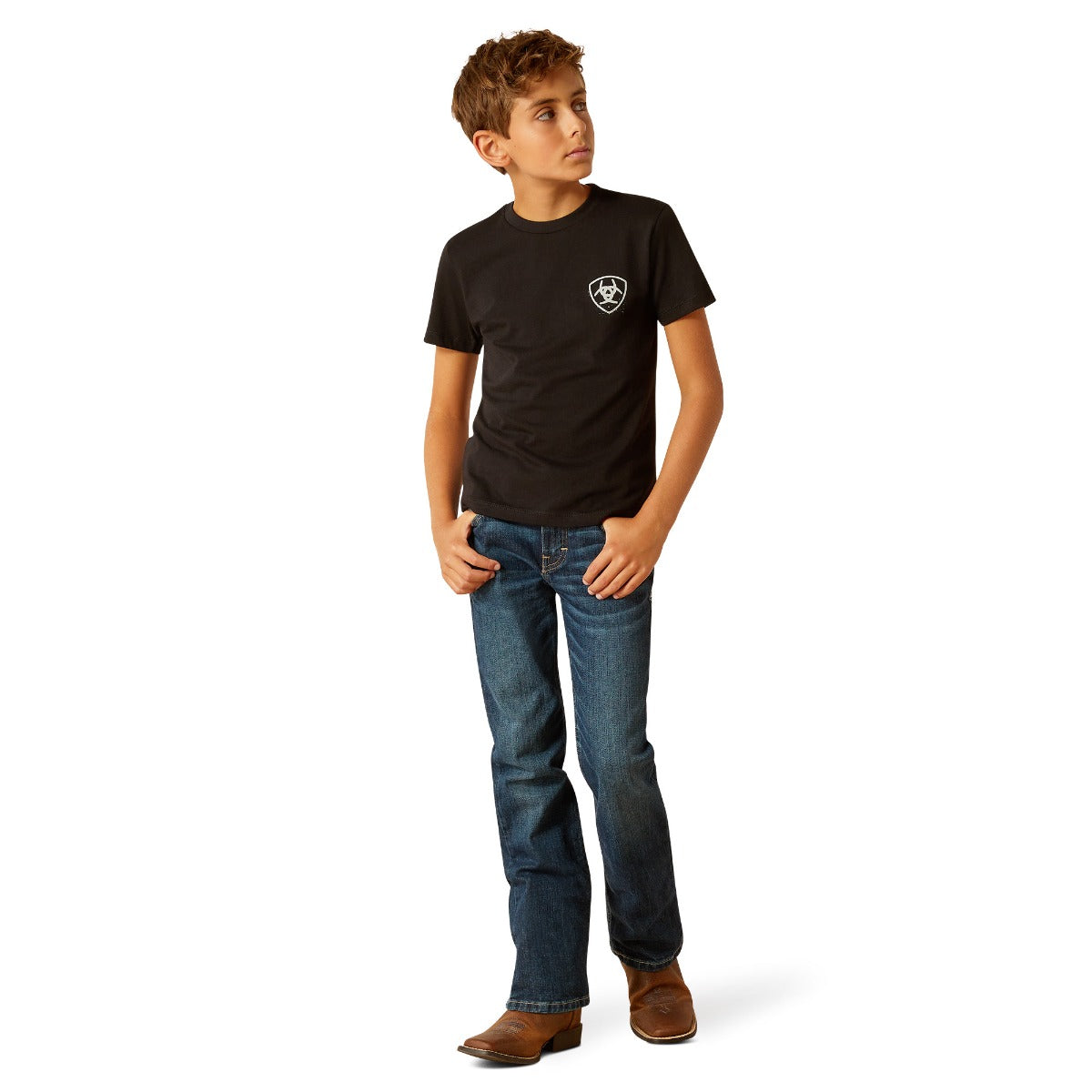 Ariat Black Cactus Flag Boys Short Sleeve T-Shirt 10051434