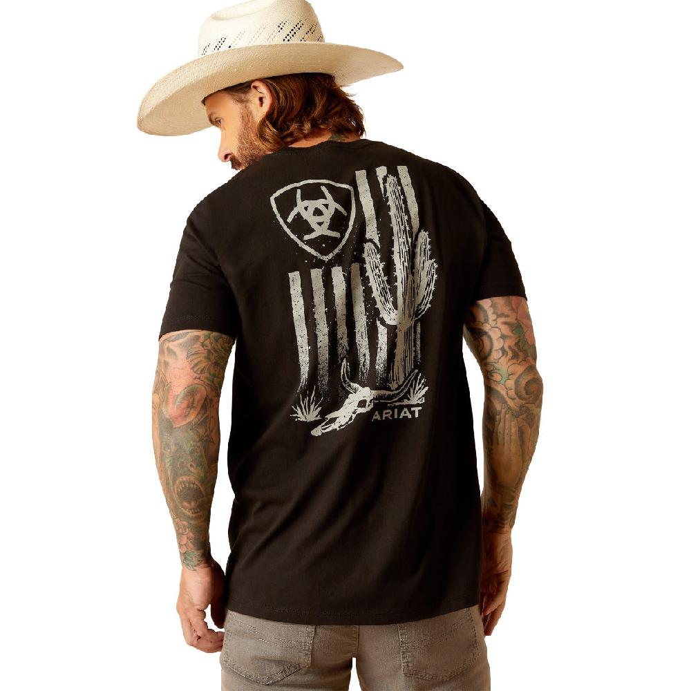 Ariat Black Cactus Flag Short Sleeve Men's Graphic Tee Shirt 10051387