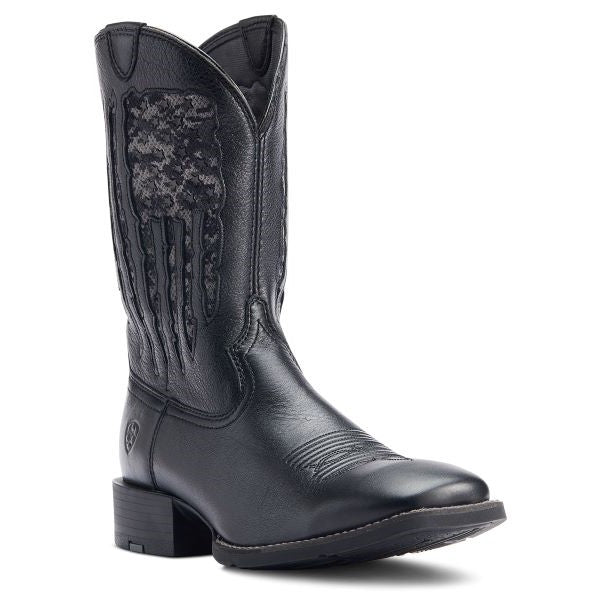 Ariat Black/Camo Sport My Country Wide Square Toe Men's Western Boots 10044563