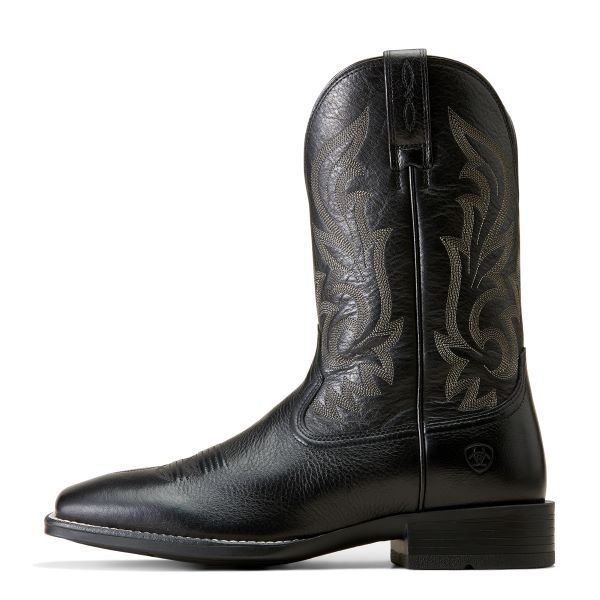 Ariat Black Deertan Slim Zip Ultra Men's Wide Square Toe Western Boots 10046852