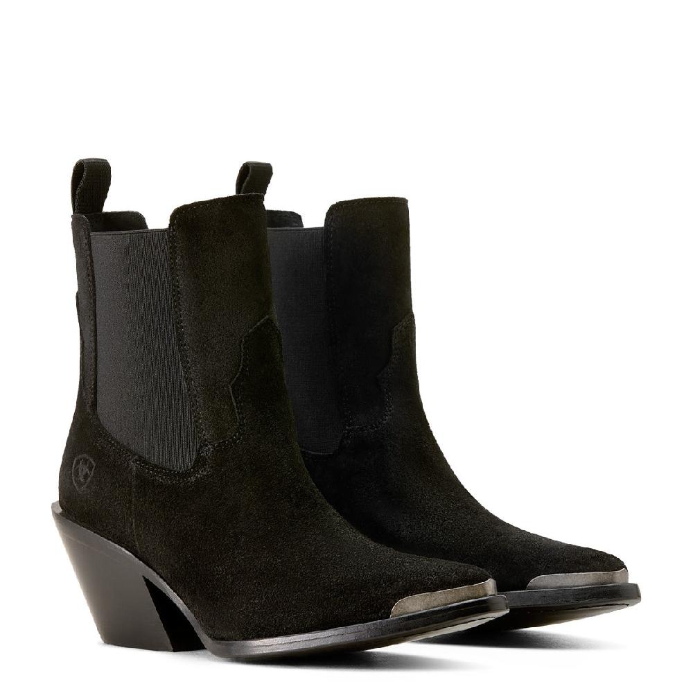 Ariat Black Distressed Suede Shiloh 6 Inch J Toe Women's Western Boots 10053593