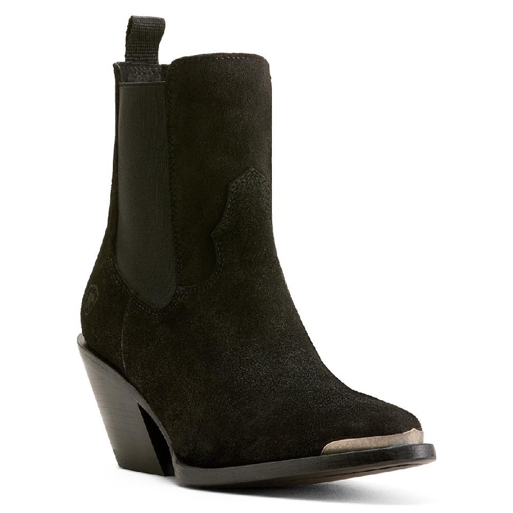 Ariat Black Distressed Suede Shiloh 6 inch J Toe Women's Western Boots 10053593