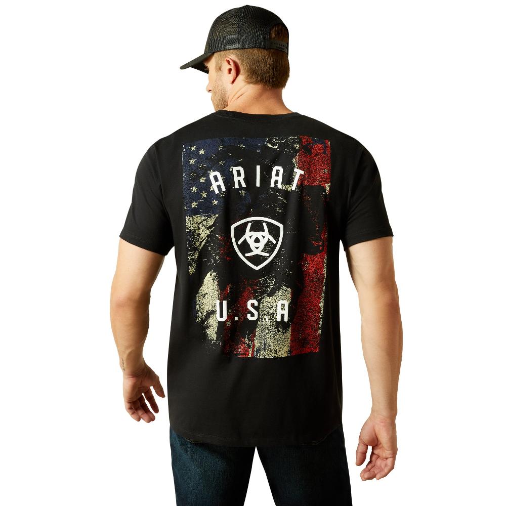Ariat Black Faded Bull Men's Short Sleeve Graphic T-Shirt 10062429