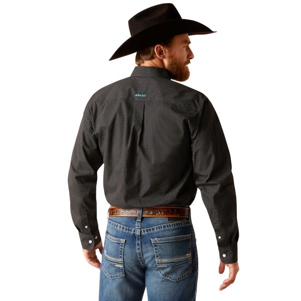 Ariat Black Gian Men's Wrinkle Free Fitted Longsleeve Button Down Shirt 10047337