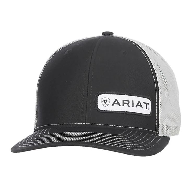 Ariat Black/Grey Black Signature Logo Patch Snapback Hat A300000501