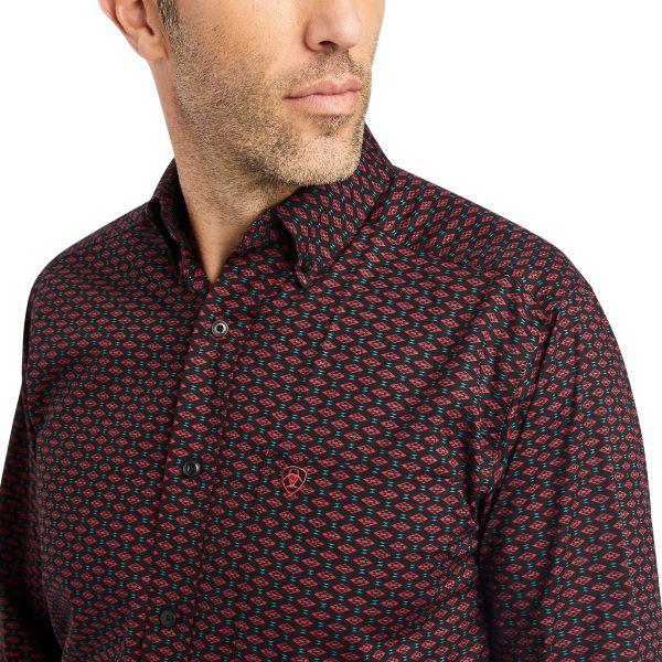 Ariat Black Kayne Stretch Fitted Men's Shirt With Print 10042326
