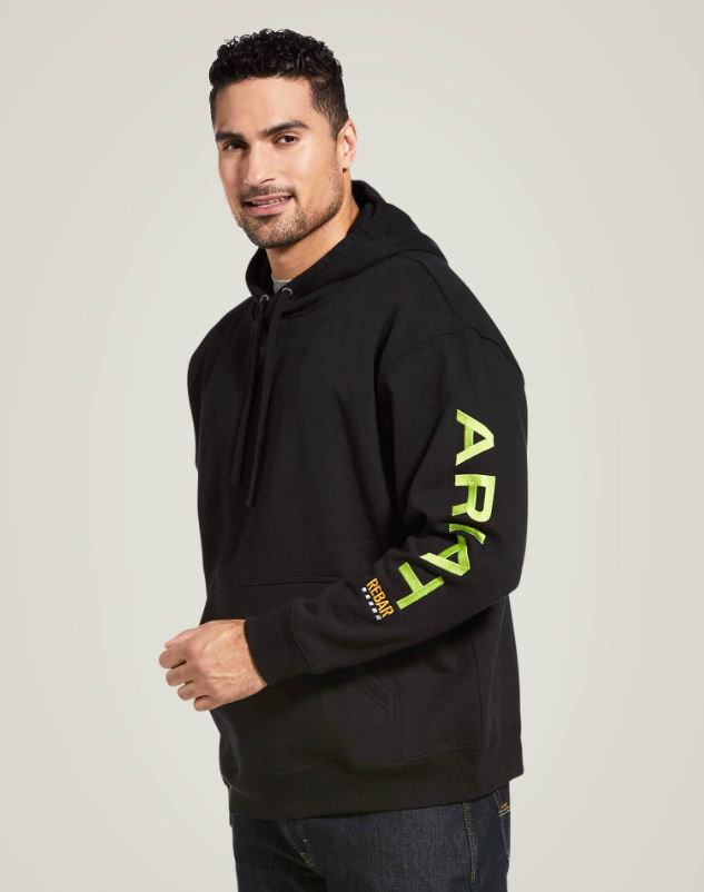 Ariat Black/Lime Rebar Graphic Men's Hoodie 10032993