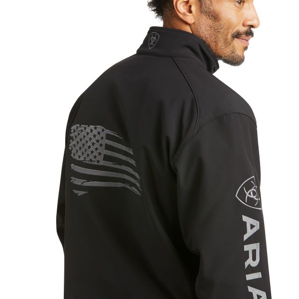Ariat Black Logo 2.0 Patriot Mens Softshell Water Resistant Jacket 10037439
