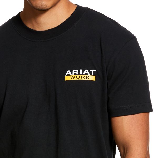 Ariat Black Mens Rebar Cotton Strong Roughneck Graphic T-Shirt 10030299