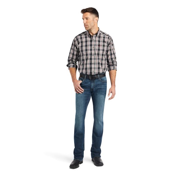 Ariat Black Pro Series Wilton Classic Fit Men's Button Down Plaid Shirt 10042275