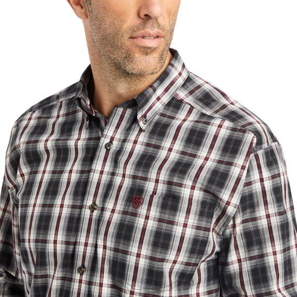 Ariat Black Pro Series Wilton Classic Fit Men's Button Down Plaid Shirt 10042275