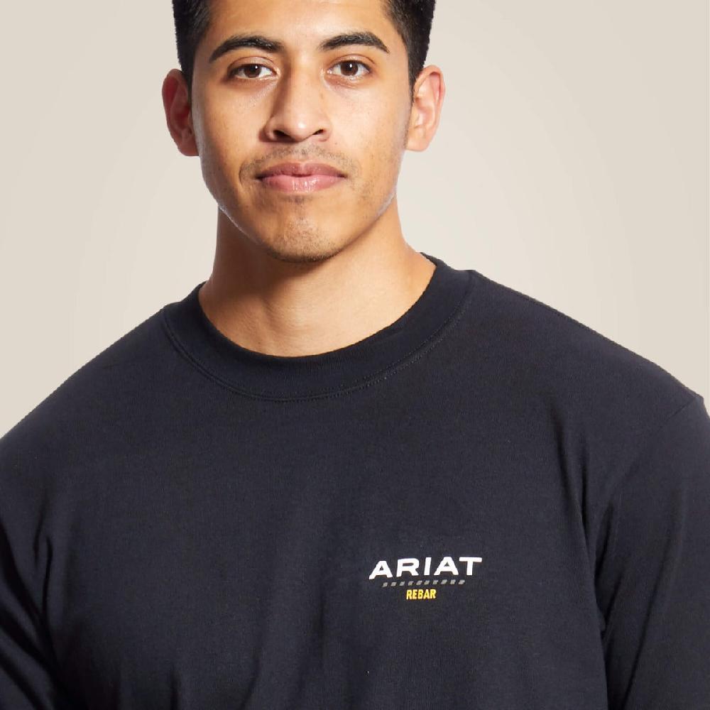 Ariat Black Rebar Cotton Strong Logo Men's Short Sleeve T-Shirt 10025405