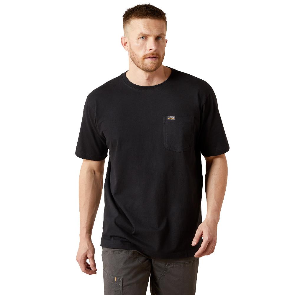 Ariat Black Rebar Cotton Strong Men's Standard Pocket T-Shirt 10054518