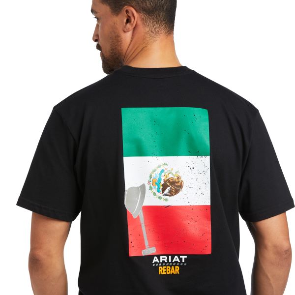 Ariat Black Rebar Cotton Strong Mexican Pride Men's Graphic T-Shirt 10039620