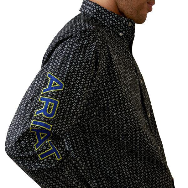 Ariat Black Team Peyton Classic Fit Men's Longsleeve Button Down Shirt 10045064