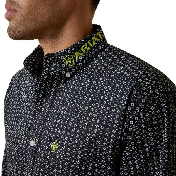 Ariat Black Team Peyton Classic Fit Men's Longsleeve Button Down Shirt 10045064