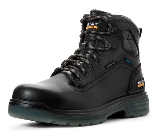 Ariat Black Turbo 6 Inch Waterproof Carbon Toe Mens Work Boots 10027337