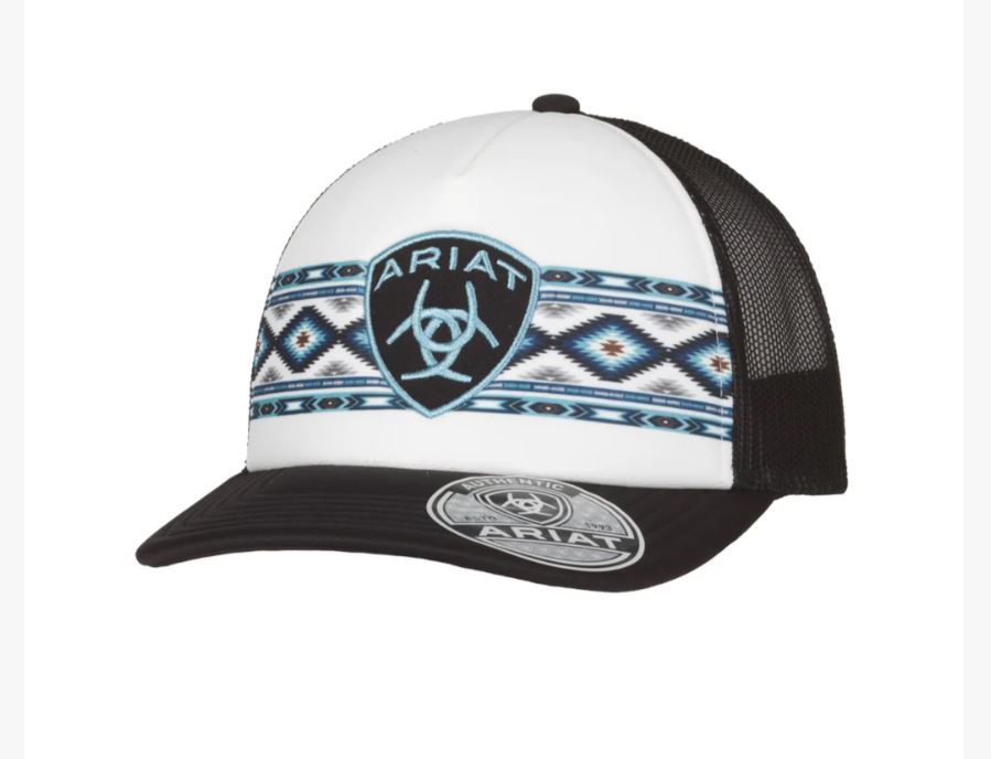 Ariat Black/White Southwest Pattern Ladies Snapback Hat A300088162