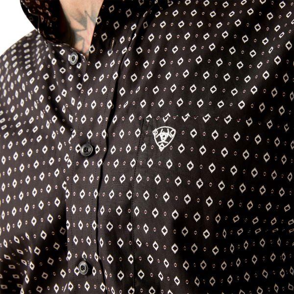 Ariat Black With Diamond Print Slade Classic Fit Men's Shirt 10046306