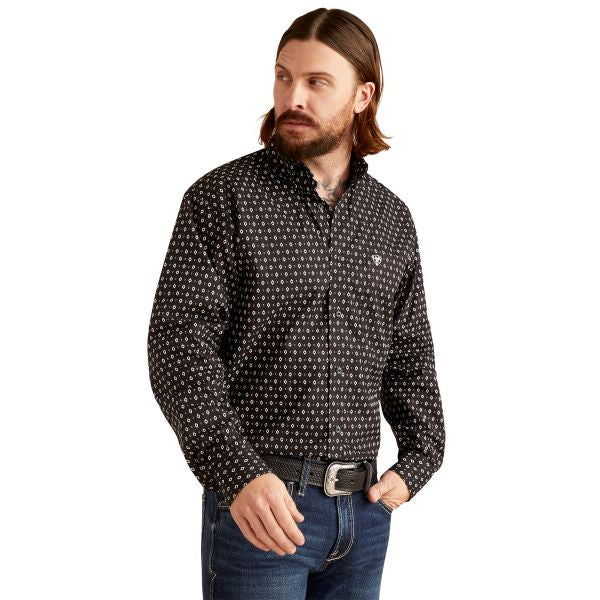 Ariat Black with Diamond Print Slade Classic Fit Men's Shirt 10046306