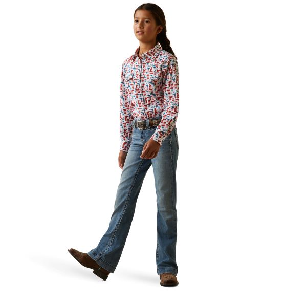 Ariat Blazin Boots Girls Longsleeve Snap Front Shirt 10043628