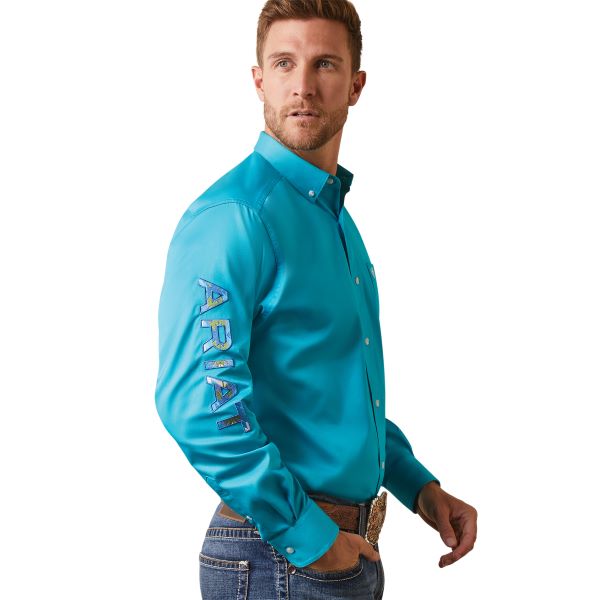 Ariat Blue Bird Team Logo Twill Classic Fit Men's Shirt 10043520