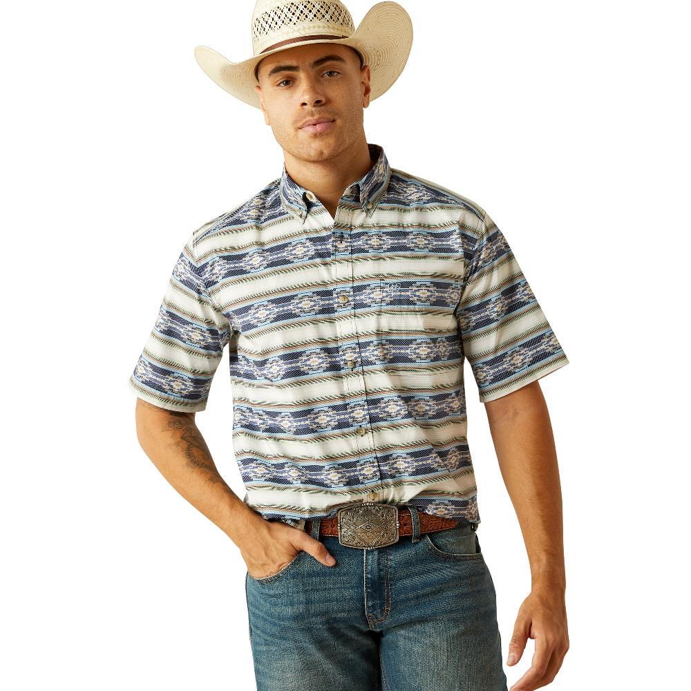 Ariat Blue Case Classic Fit Men's Collared Short Sleeve Button Front Shirt 10059010