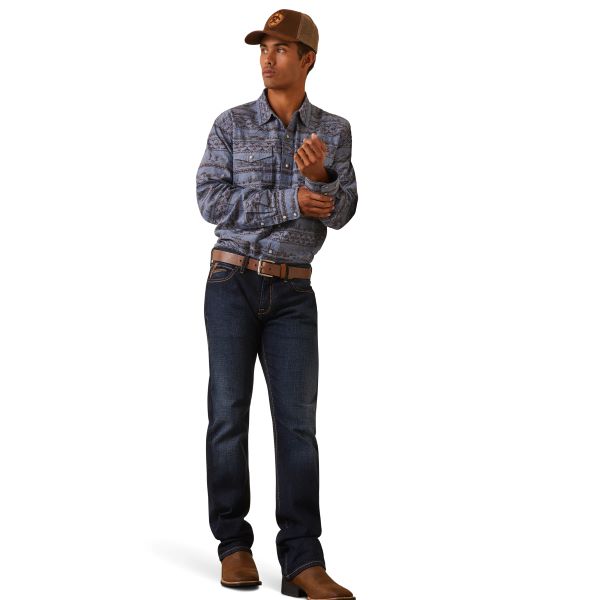 Ariat Blue Haddington Retro Fit Men's Snap Shirt 10043892