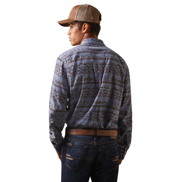 Ariat Blue Haddington Retro Fit Men's Snap Shirt 10043892