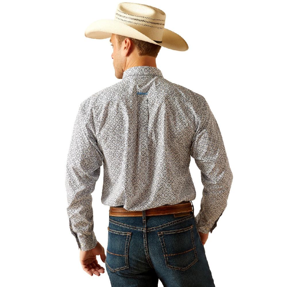 Ariat Blue MNS Ronald Men's Classic Fit Collared Longsleeve Button Down Shirt 10051513