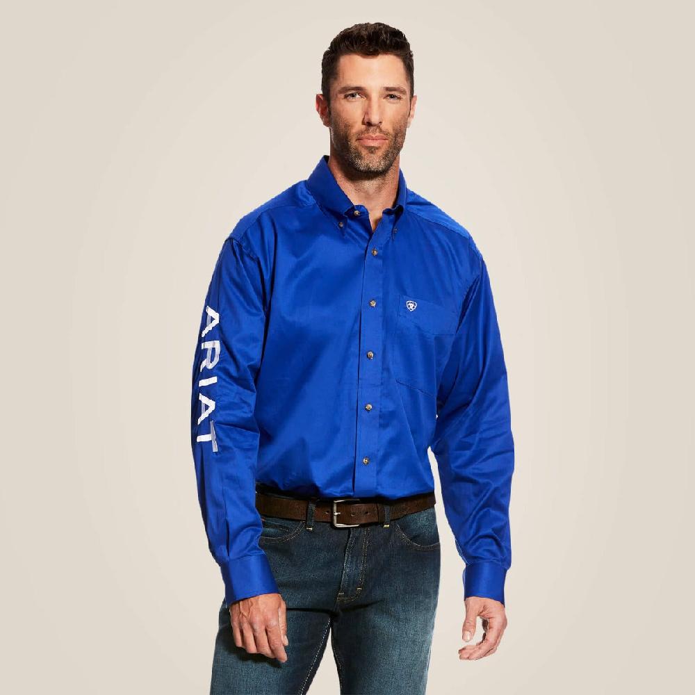 Ariat Blue Team Logo Men's Long Sleeve Shirt 10017498