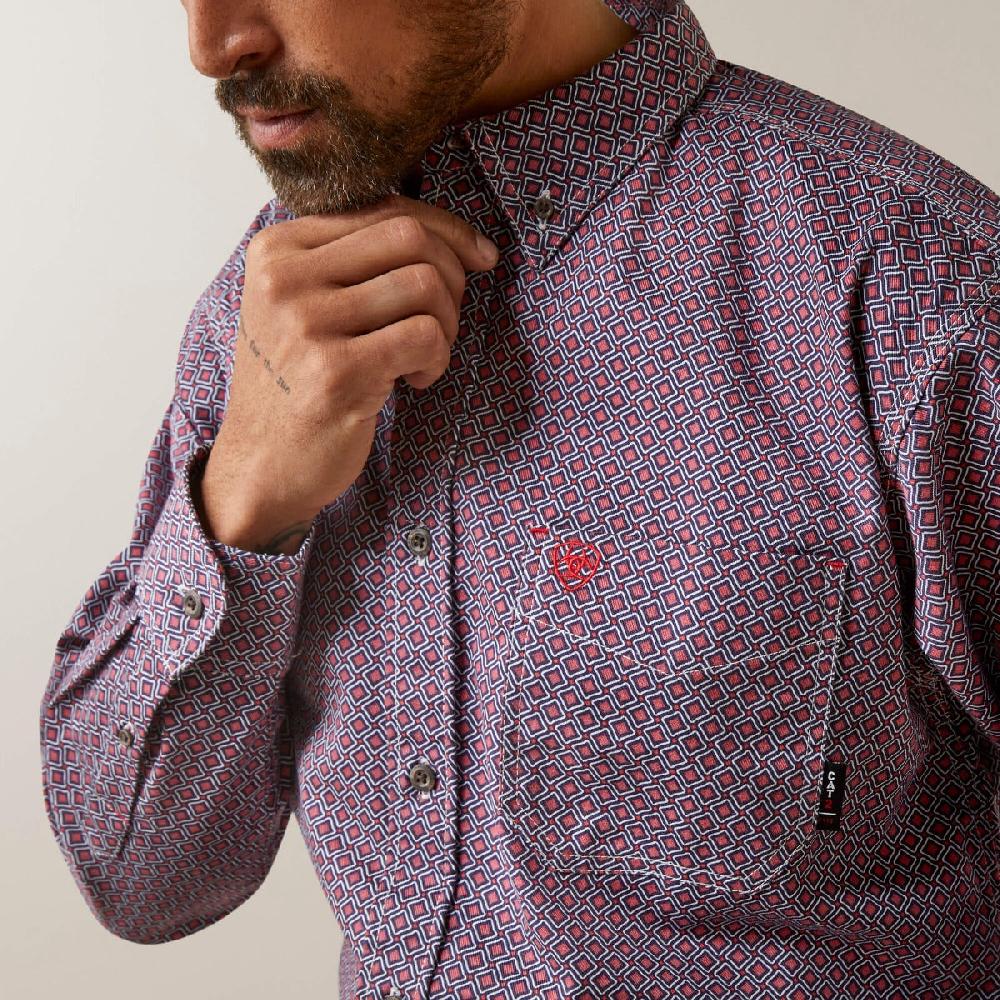 Ariat Brick Red FR Ranger Logo Men's Work Shirt 10046539