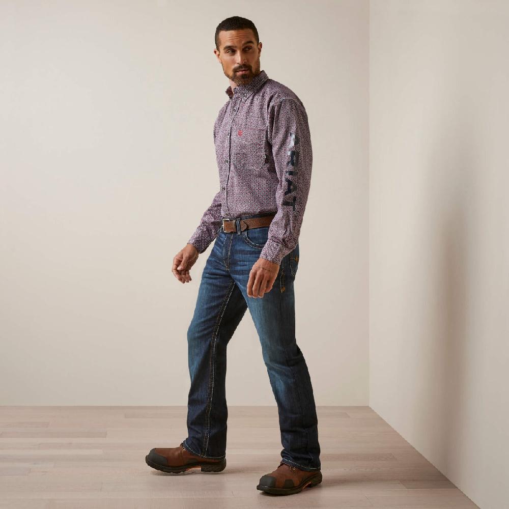 Ariat Brick Red FR Ranger Logo Men's Work Shirt 10046539