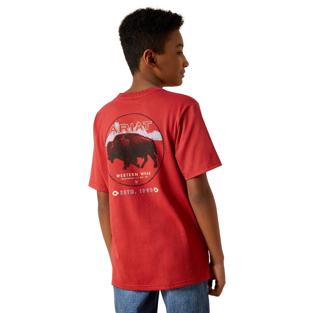 Ariat Brick Red Patriot Buffalo Coin Boys' T-Shirt 10062407