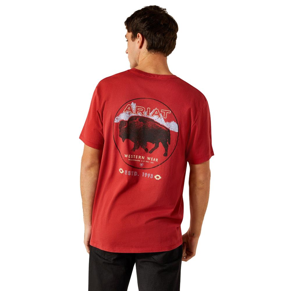 Ariat Brick Red Patriot Buffalo Coin Men's Short Sleeve Graphic T-Shirt 10062419