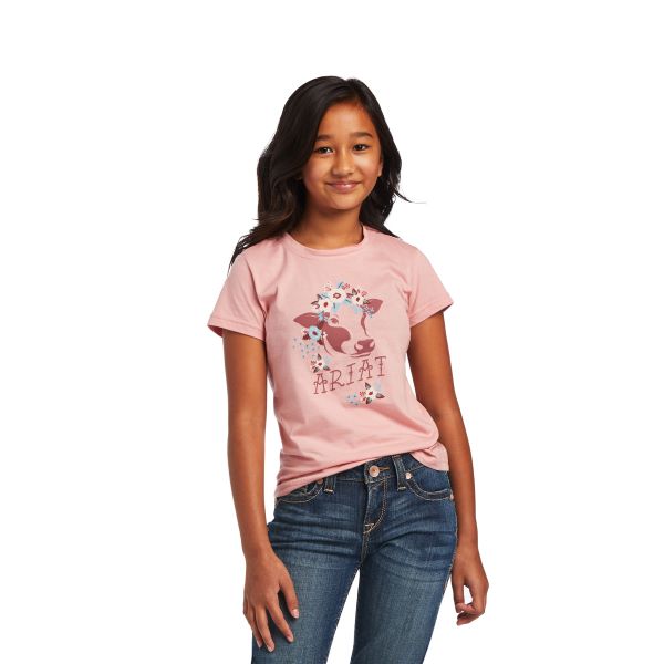 Ariat Bridal Rose REAL Moo-Chacha Girls Tee Shirt 10040641