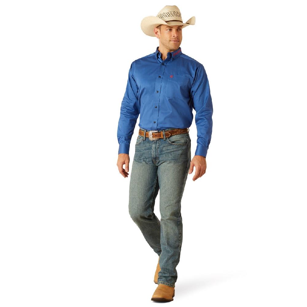 Ariat Bright Cobalt Team Logo Twill Men's Classic Fit Longsleeved Collared Button Down Shirt 10051339
