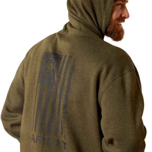 Ariat Brine Olive Heather Men's Faded Hoodie 10046649