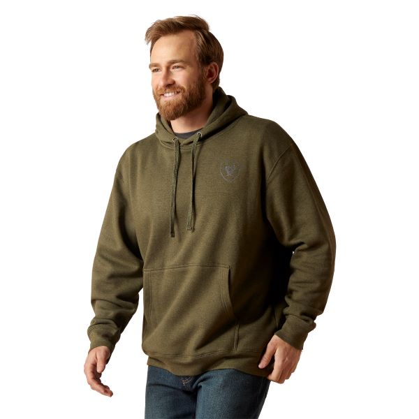 Ariat Brine Olive Heather Men's Faded Hoodie 10046649
