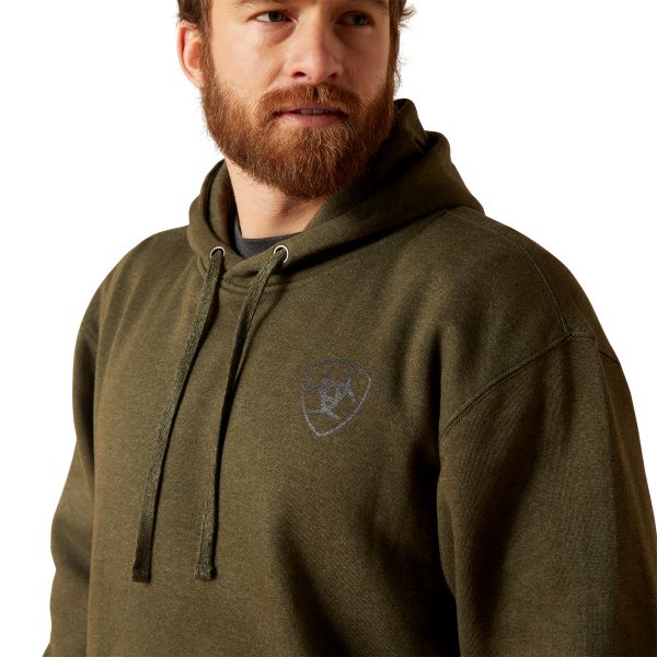 Ariat Brine Olive Heather Men's Faded Hoodie 10046649