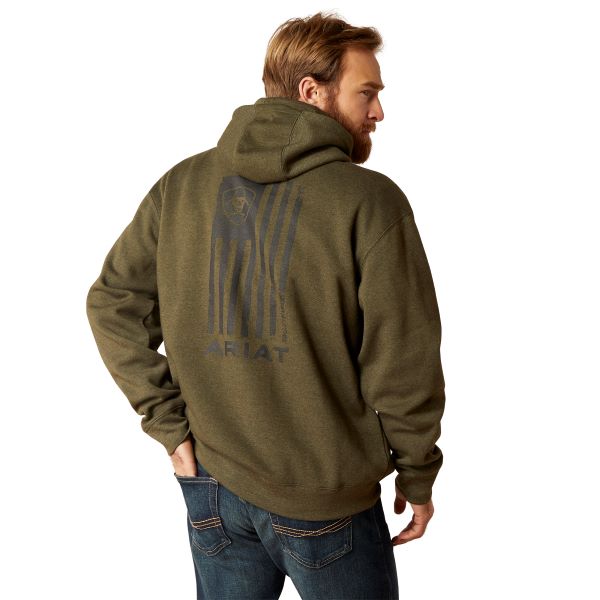 Ariat Brine Olive Heather Men's Faded Hoodie 10046649