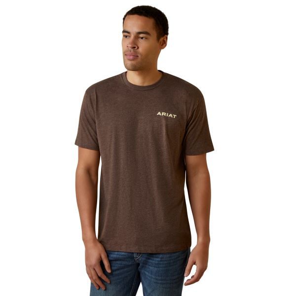 Ariat Brown Heather Retro Stripe Men's T-Shirt 10045286