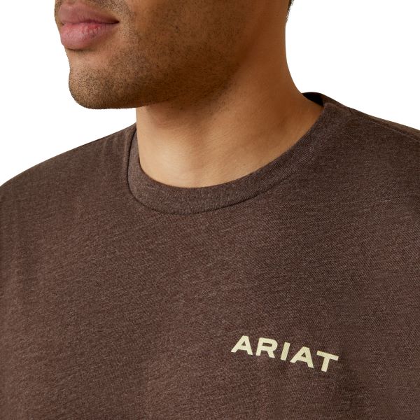 Ariat Brown Heather Retro Stripe Men's T-Shirt 10045286