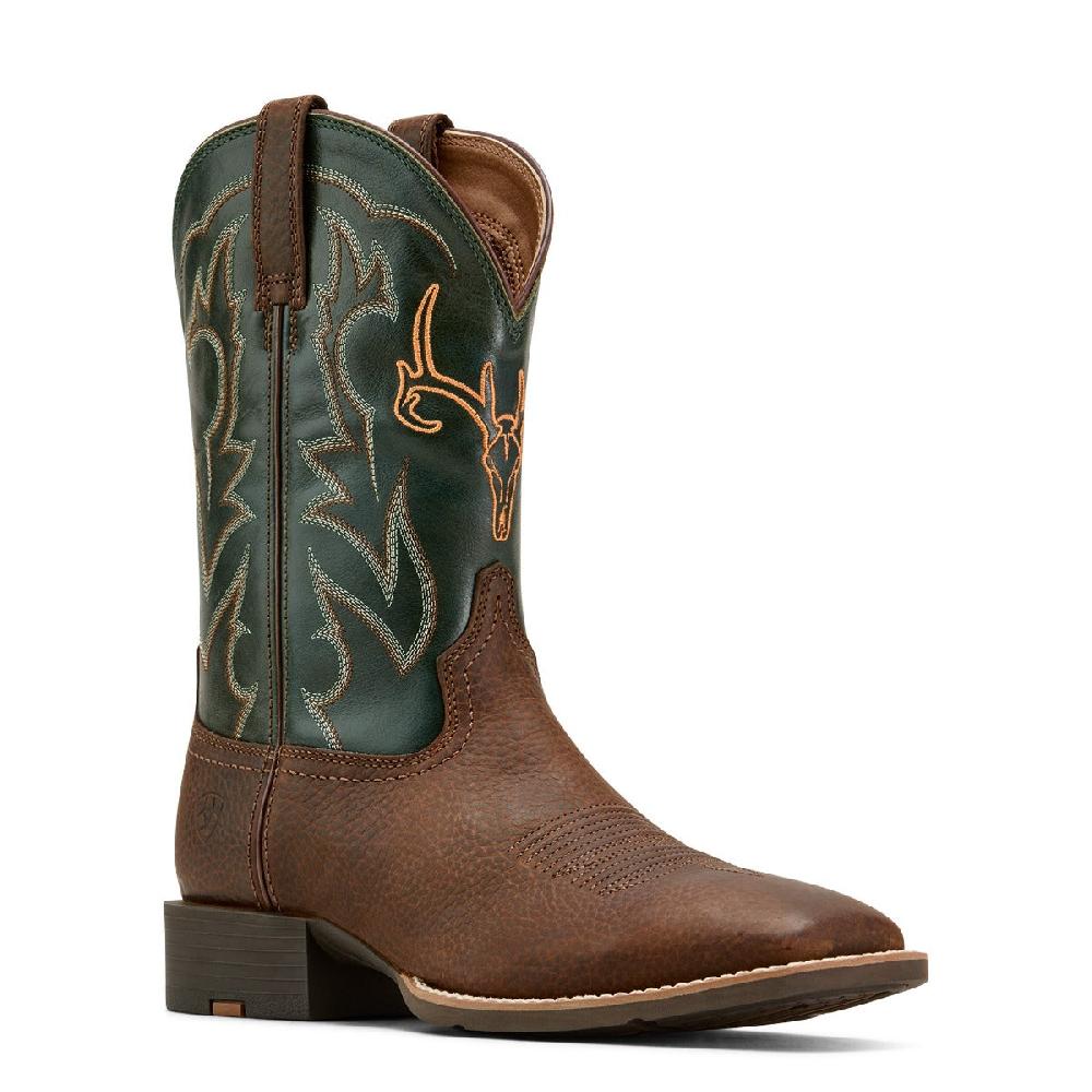 Ariat Brown Oiled Rowdy/Tack Green Men's Sport Outdoor Cowboy Boots 10061187