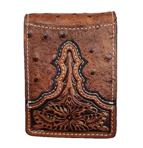 Ariat Brown Ostrich Pattern Bifold Wallet A3553302