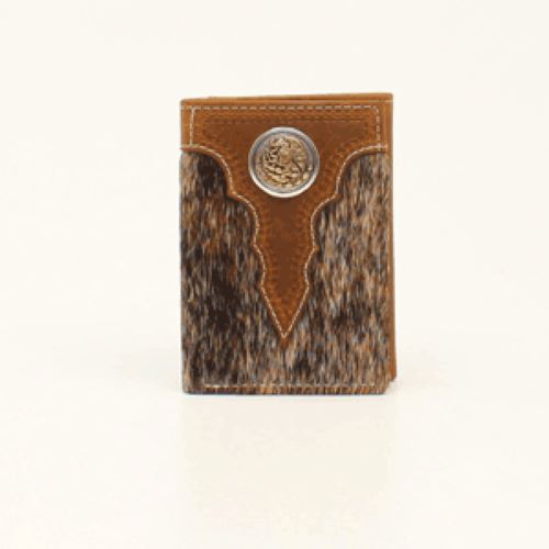 Ariat Brown Trifold Calf Hair Men's Mexican Eagle Wallet A3548902