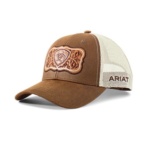 Ariat Brown Women's Cap with Faux Leather Floral Patch A300070002