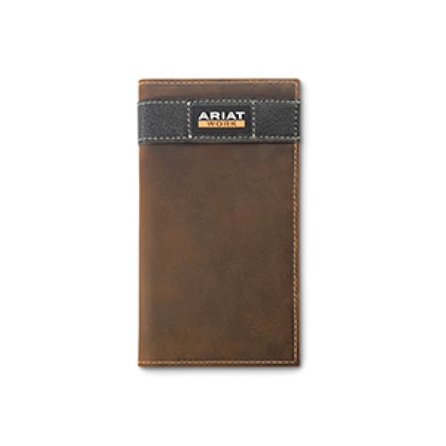 Ariat Brown Work Men's Checkbook Wallet RFID Blocking Technology A3400102