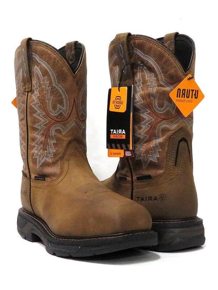 Ariat Brown Workhog Waterproof H20 XT Carbon Toe Mens 11 inch Work Boots 10031483