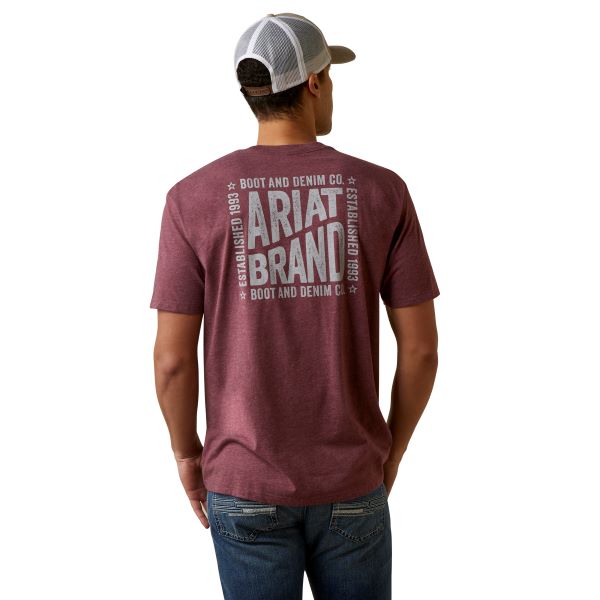 Ariat Burgundy Heather Curve Ball Men's T-Shirt 10045282